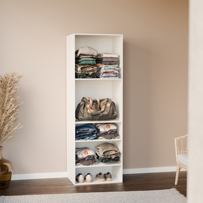Module dressing avec 5 étagères. blanc. panneaux stratifiés