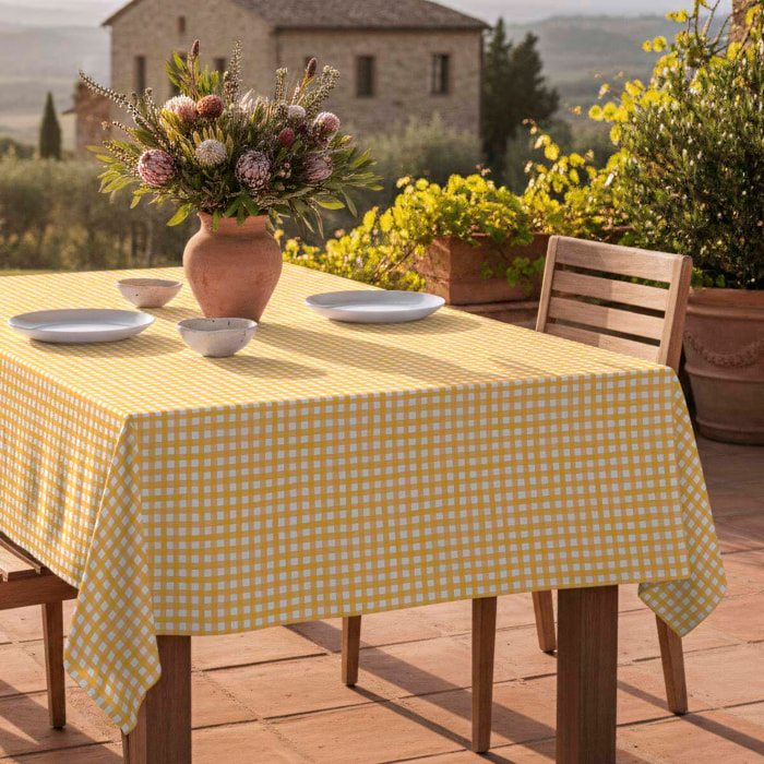 Nappe anti-taches Avignon Jaune - 100% coton -