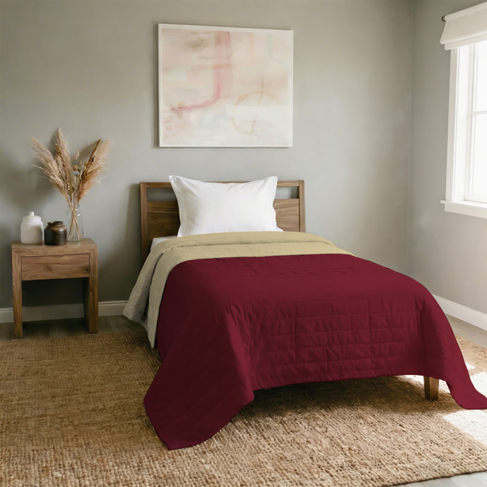 TRAPUNTINO ESTIVO ELEGANT MADE IN ITALY MICROFIBRA - BORDEAUX/PANNA PIAZZA E MEZZA