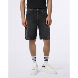 PHILIPP PLEIN Denim Shorts Stars Strass
