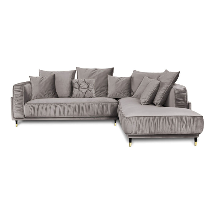 Canapé Velours Angle droit Fiorenzo - 4 Places