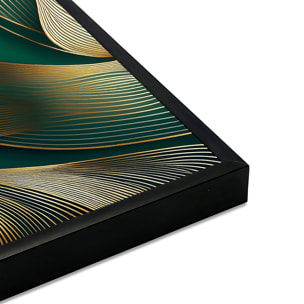 Affiche encadrée design graphique sphère noir et blanc Affiche + cadre en métal - Noir