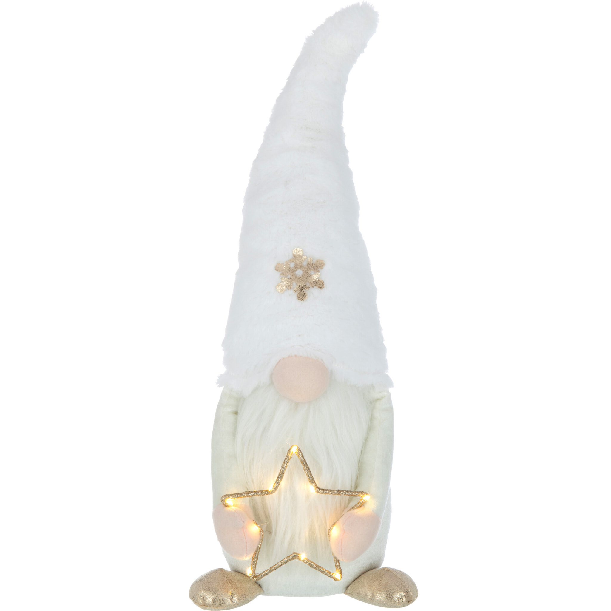 J-Line figurine Lutin Etoile - textile - beige - LED