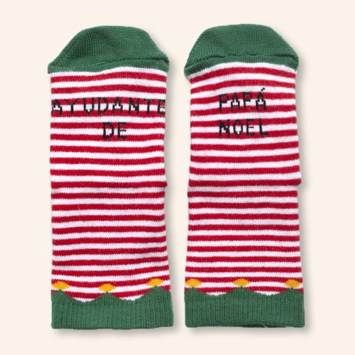 Mini Calcetines "Ayudante de Papá Noel" Guirnalda