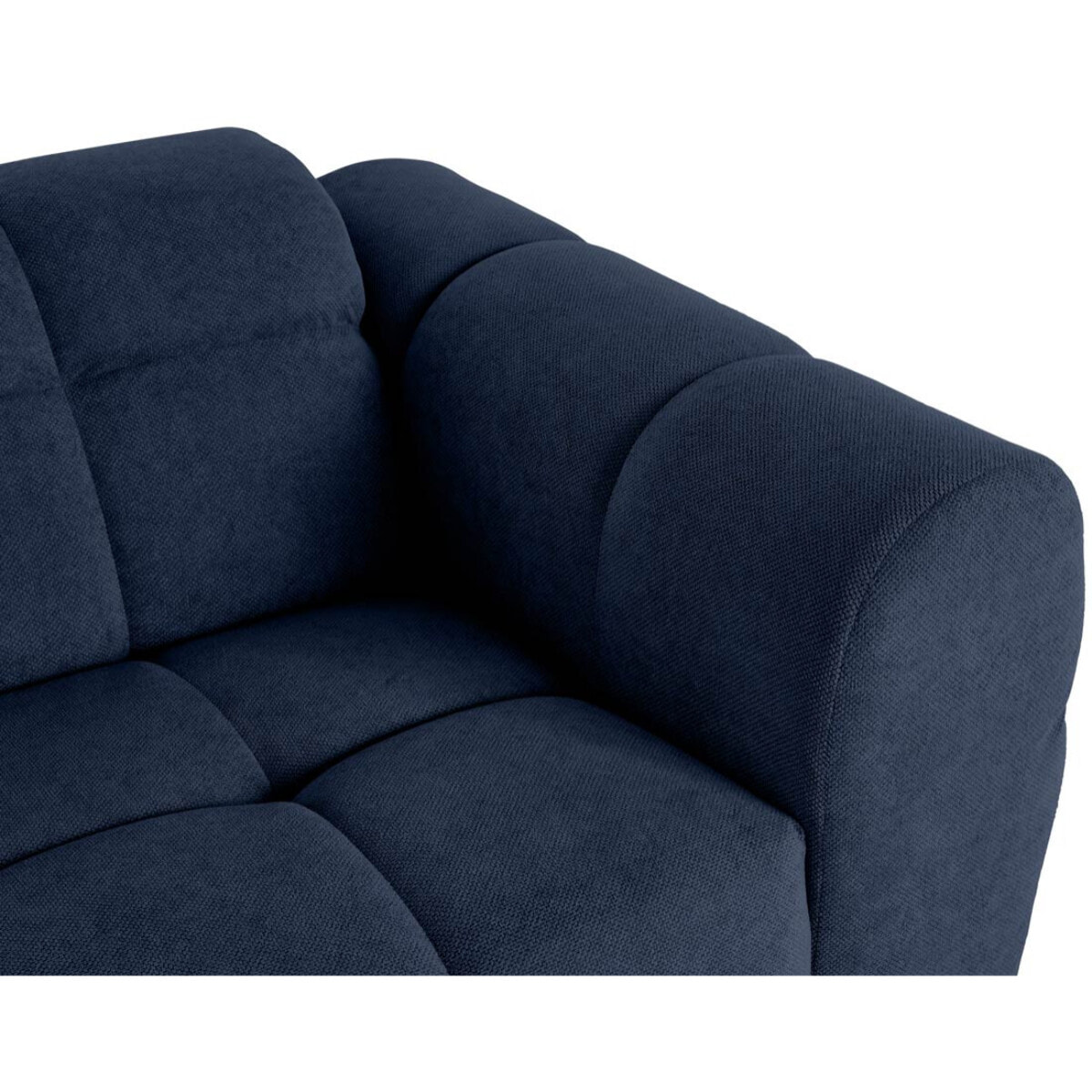 Ray - canapé droit 2 places en tissu texturé - Bleu