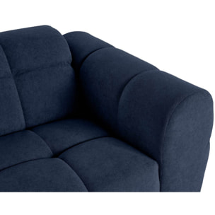 Ray - canapé droit 2 places en tissu texturé - Bleu