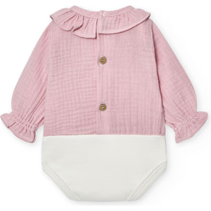 Body bebé manga larga cuello bambula