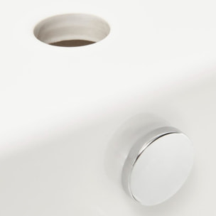 Integra 55x45x19 cm lavabo suspendu en céramique, trou pour robinetterie au milieu, avec trop-plein, blanc (7049-003-0001)