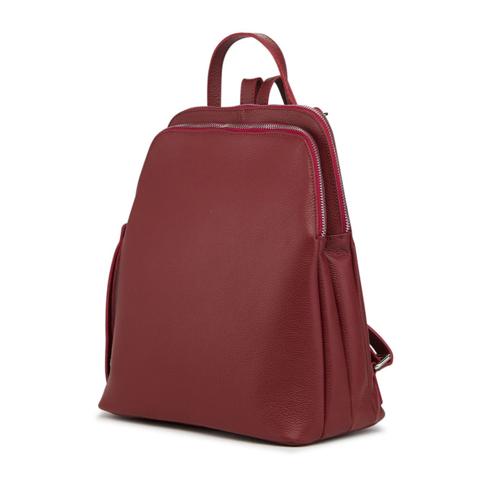 Borse Donna colore Bordeaux-in pelle Made in Italy 30x33x16cm