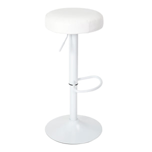 Tabouret De Bar Reglable Mumford Blanc - Lot De 2