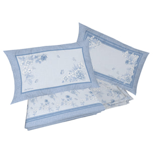 Completo letto praga azzurro 100% cotone