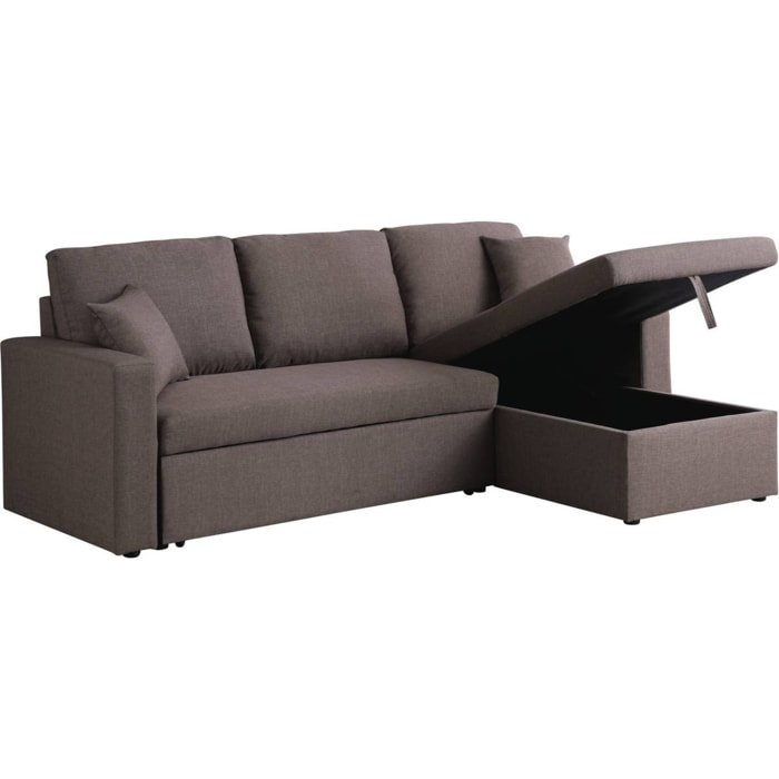 Canapé d'angle convertible/ réversible avec coffre "Alain" - 3 places - Gris