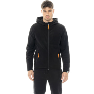 Polar micropolar con capucha y cremallera con etiqueta Leone 1947