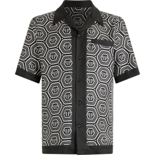 PHILIPP PLEIN Silk Bowling Shirt Monogram 70's