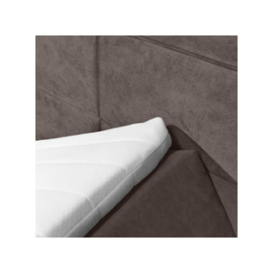Lit boxspring complet en velours gris ou taupe 180x200 - GENEVE