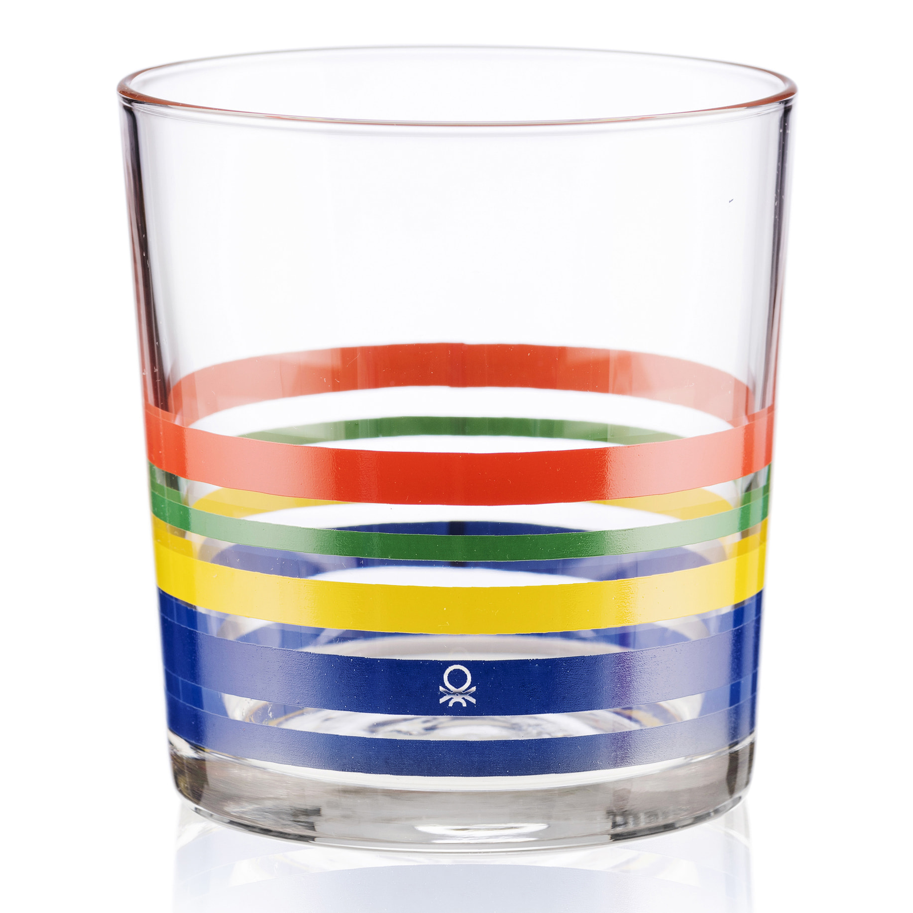 Set 4pcs vasos de agua cristal rayas finas multicolor  benetton