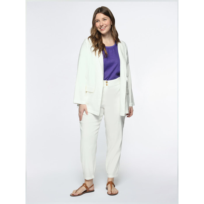 Fiorella Rubino - Blazer in lino bianco - Bianco