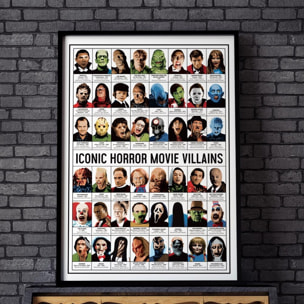 Affiche - Iconic Horror movies Villains - Olivier Bourdereau