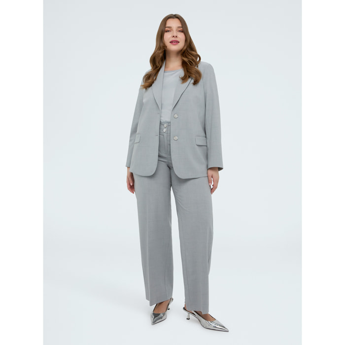 Fiorella Rubino - Blazer stampa check - Grigio
