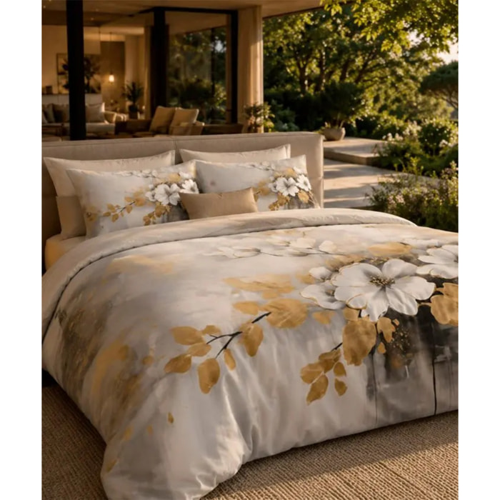 Parure Copripiumino 2 piazze Garden 129 in Cotone 100% Made in Italy, Stampa Digitale HD