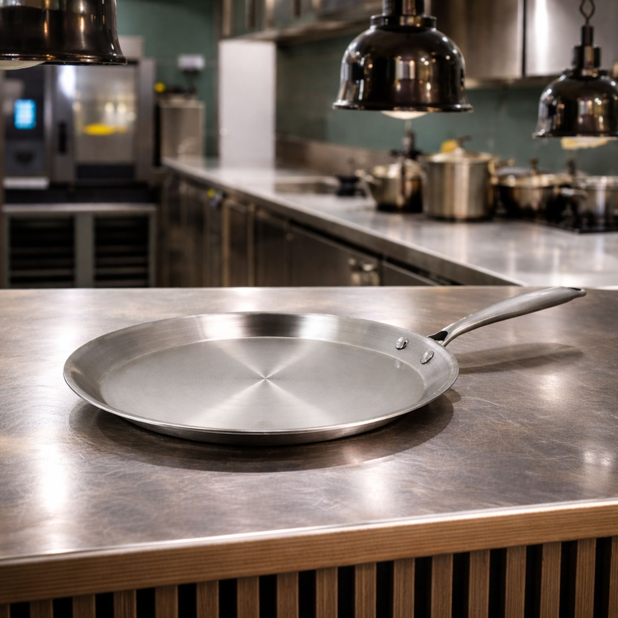 Crêpière acier inoxydable 28cm - fait en France - tous feux TRIPLY