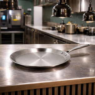 Crêpière acier inoxydable 28cm - fait en France - tous feux TRIPLY