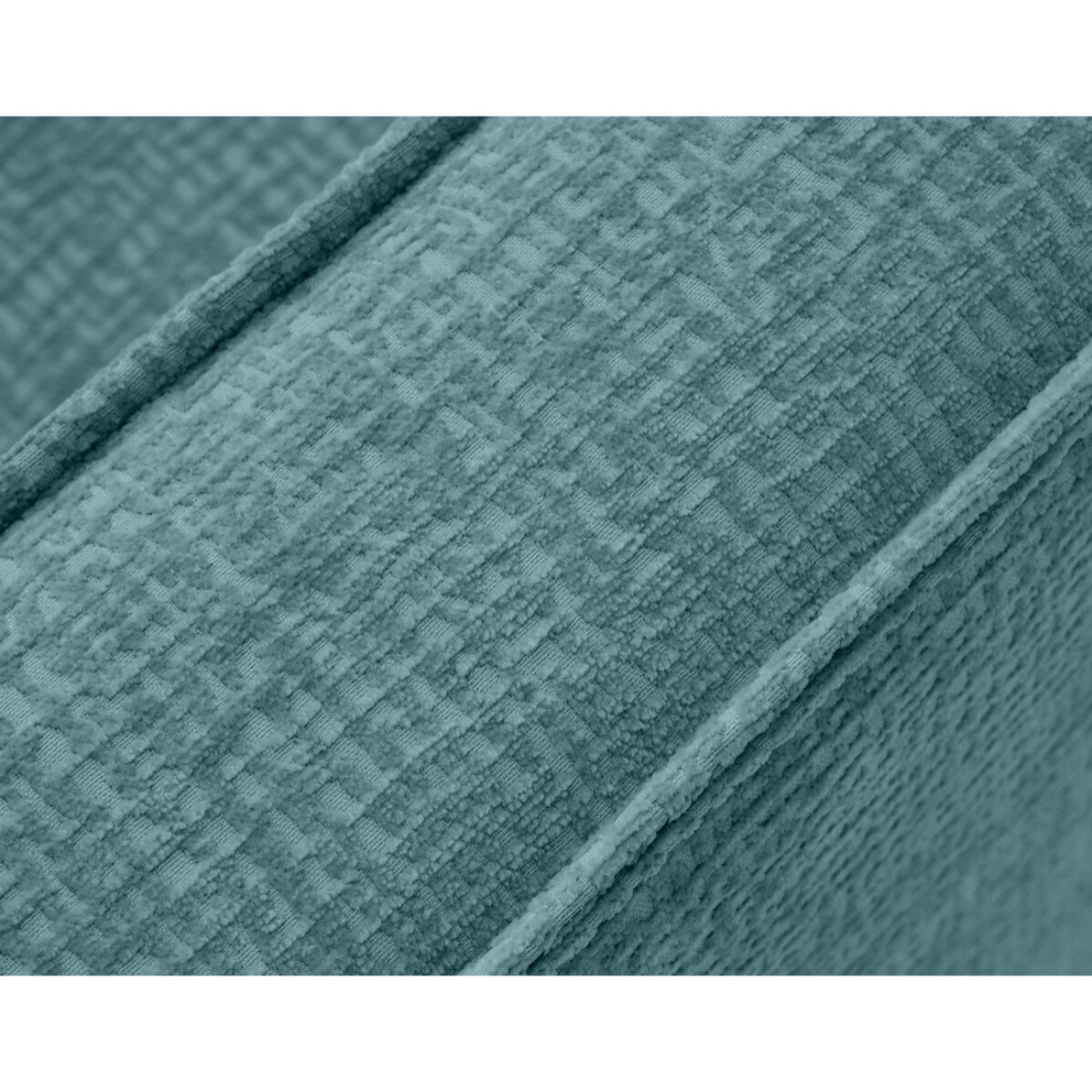 Jake - canapé d'angle droit 5 places convertible en tissu velours relief - Bleu