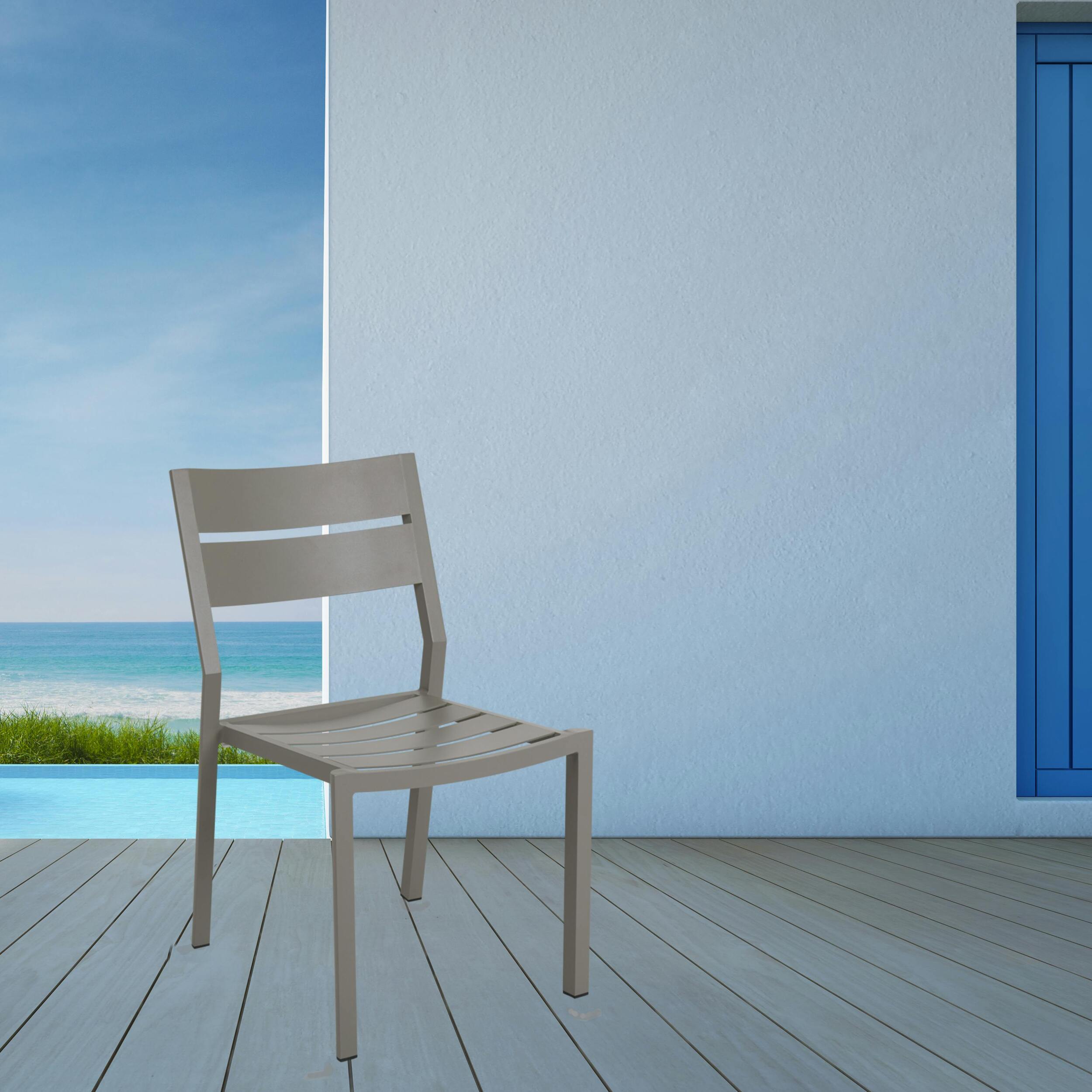 Chaise de jardin en aluminium gris sable (lot de 2) STOCKHOLM