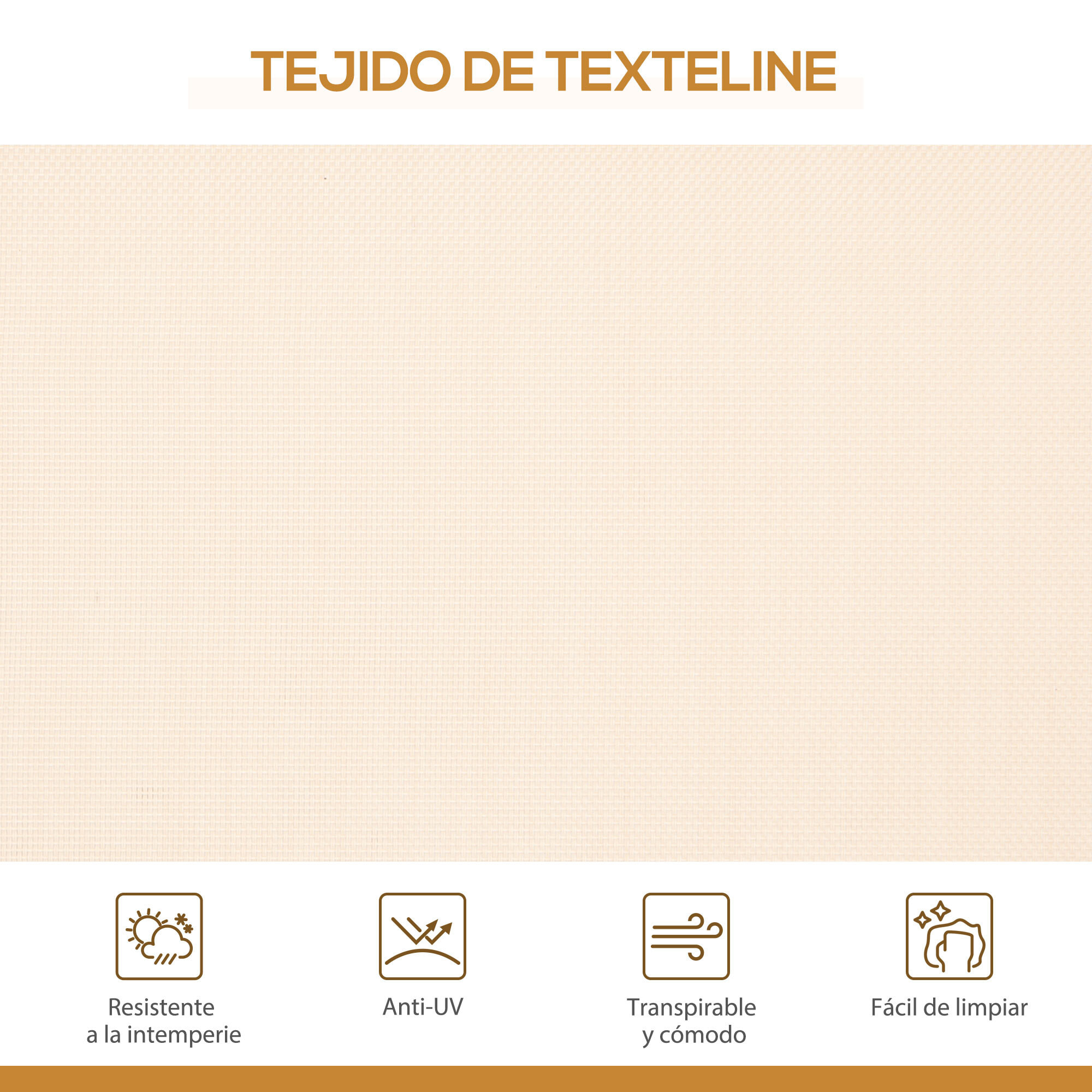 Columpio de Jardín Exterior de 3 Plazas con Toldo Reclinable, Balancín de Jardín Exterior con Respaldo Transpirable y Marco de Acero, para Terraza Balcón, 175x118x159 cm, Beige