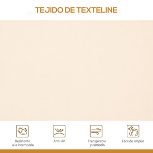 Columpio de Jardín Exterior de 3 Plazas con Toldo Reclinable, Balancín de Jardín Exterior con Respaldo Transpirable y Marco de Acero, para Terraza Balcón, 175x118x159 cm, Beige