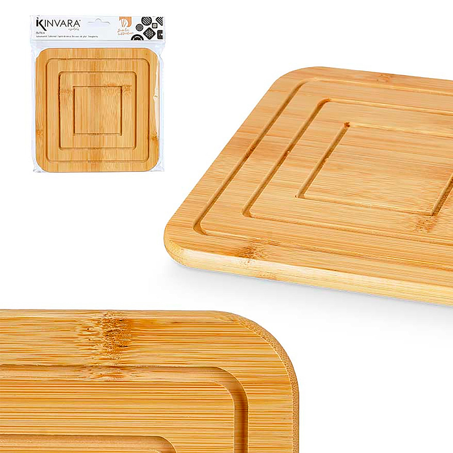 Tappeto quadrato in bambù.