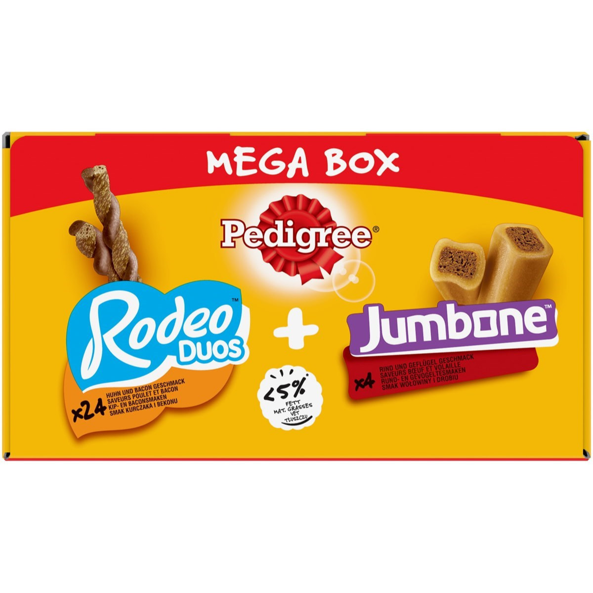 PEDIGREE Mega Box Récompenses Rodeo Duos & Jumbone Friandises pour chien 5x780g