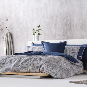 Housse de couette RAHIN en coton percale - bleu - vendue seule