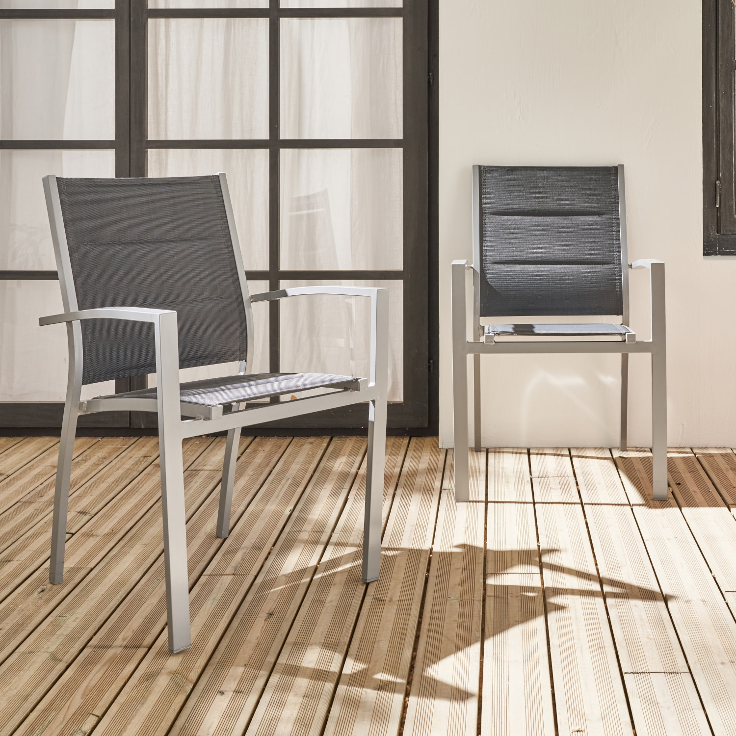 Chaise de jardin empilable aluminium (lot de 2) FAUTEUILS CHICAGO