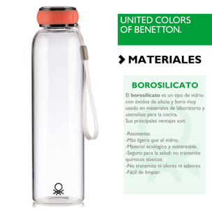 Botella de agua  tapa roja  benetton