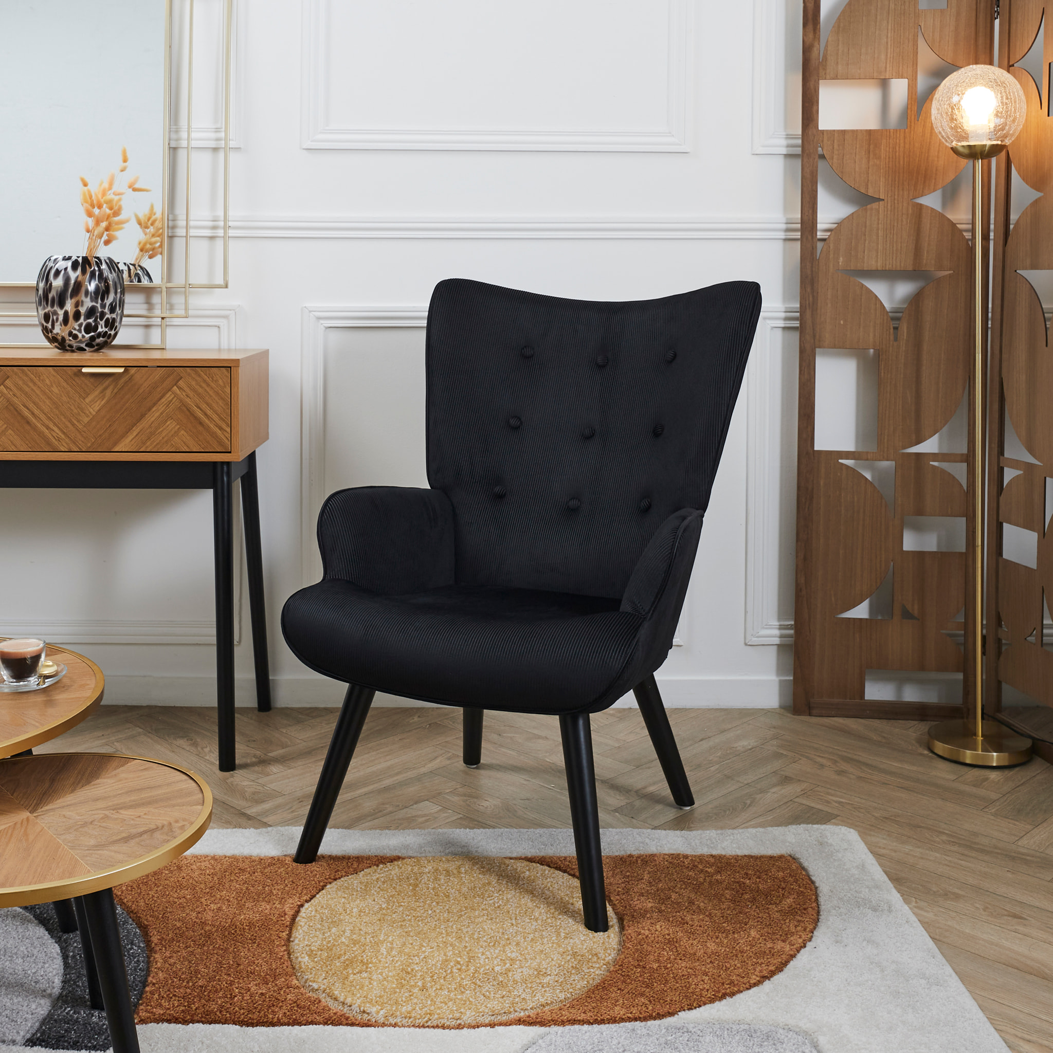 Fauteuil De Salon Giulia Noir