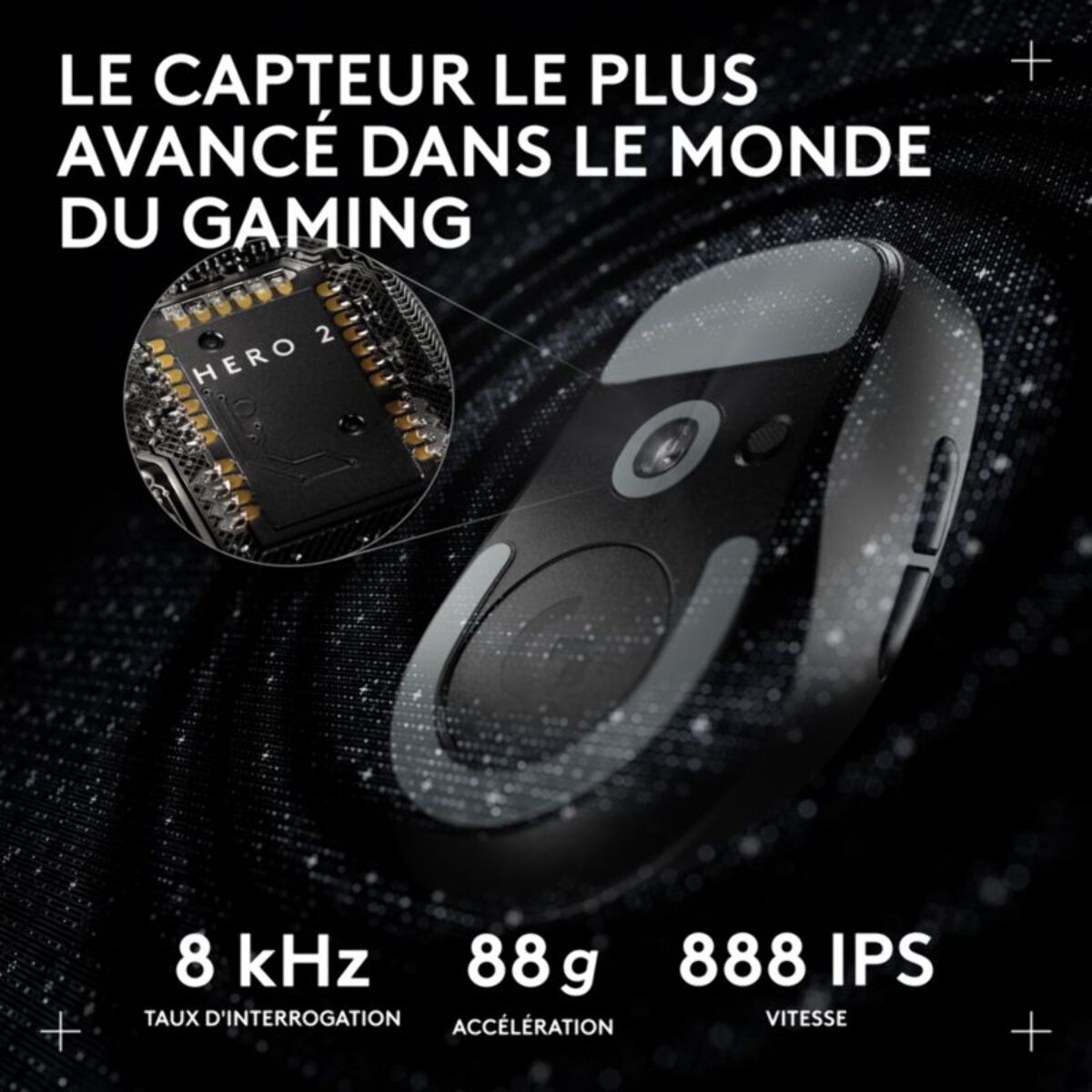 Souris Gamer Sans Fil LOGITECH PRO X SUPERLIGHT 2 DEX LIGHTSPEED Noir
