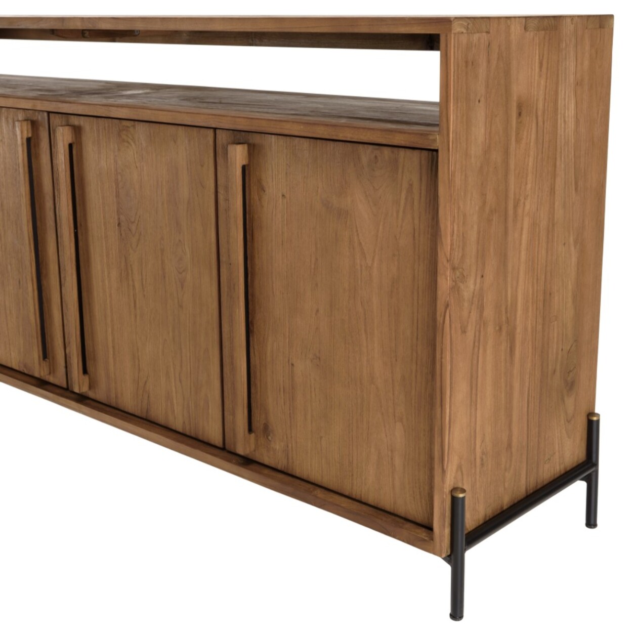 SIXTINE - Buffet 4 portes 2 niches en bois de teck recyclé