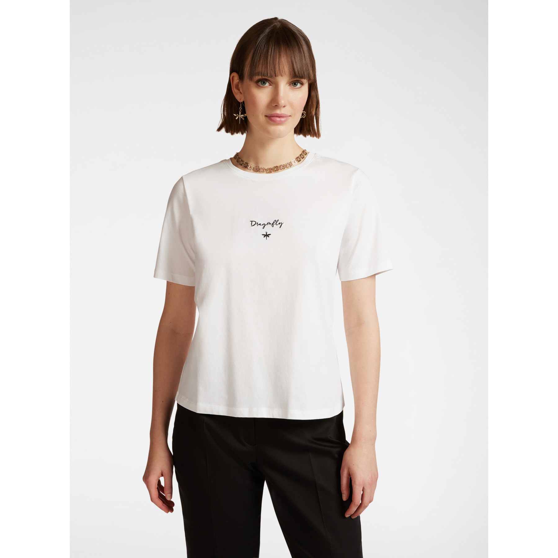 Elena Mirò - T-shirt con ricamo - Bianco