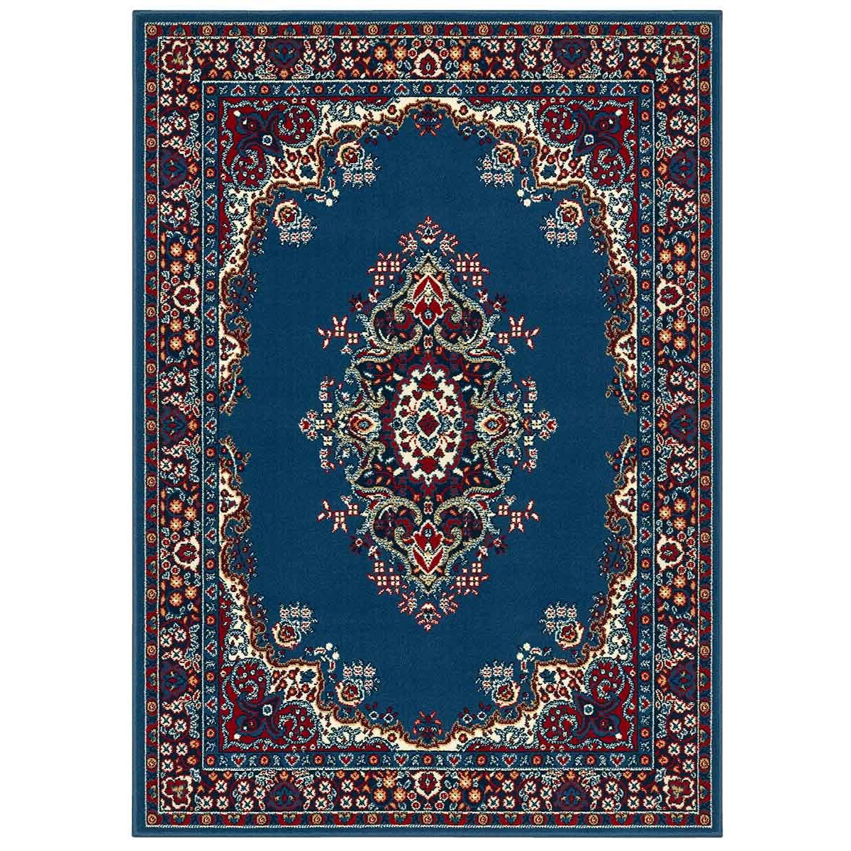 Tappeto Soggiorno Salotto Motivo Persiano Azzurro