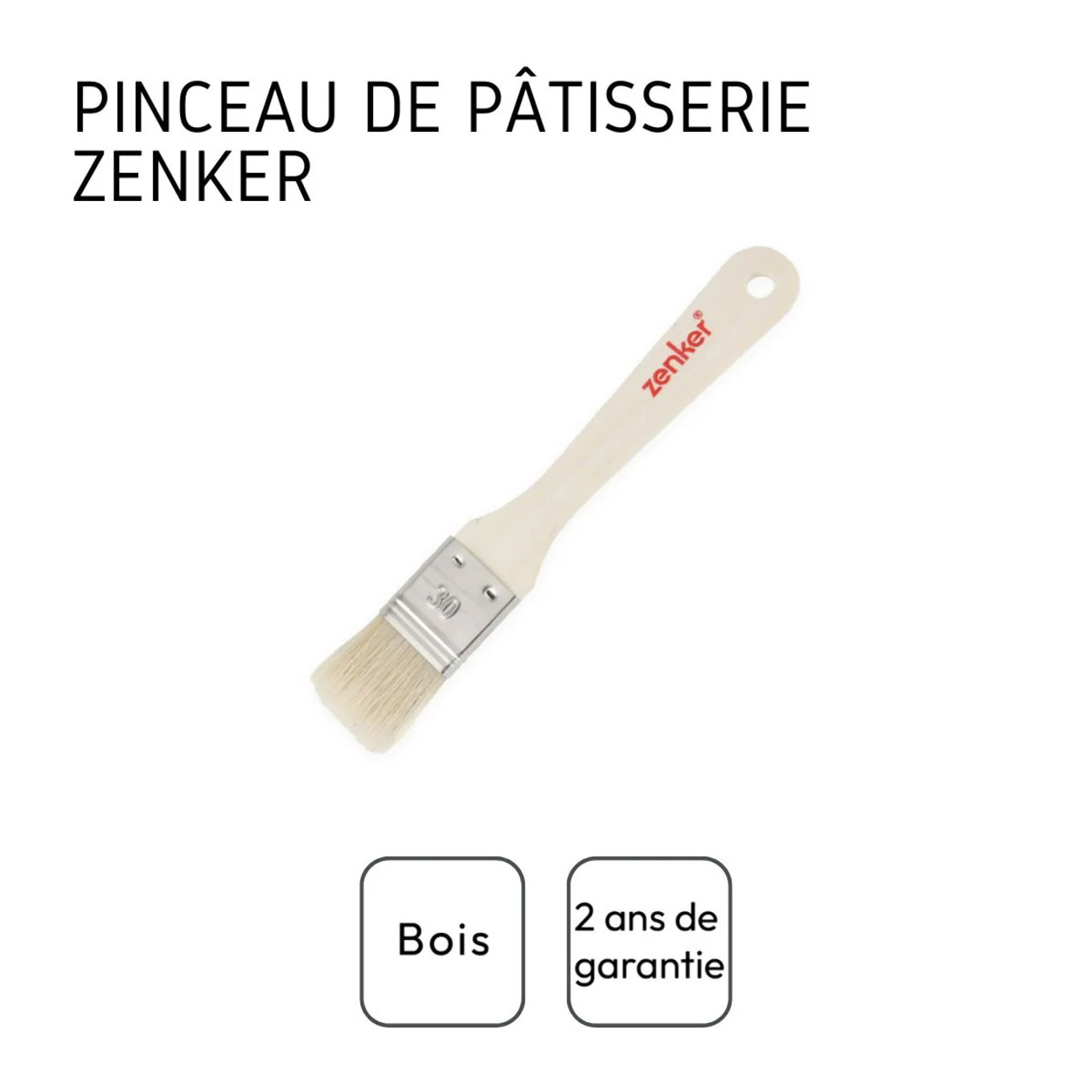 Pinceau de cuisine et de pâtisserie 18,5 cm en poils de porc Zenker Smart Pastry