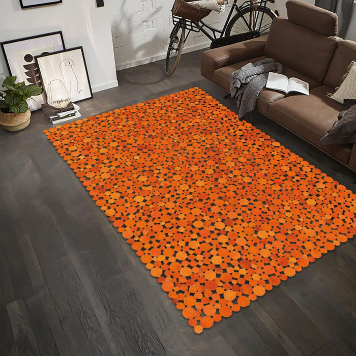 Tapis peau de vache kilim fait main KOKA