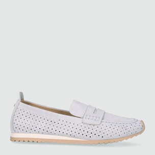 Zapatos de Serraje - Azul - Tacón: 1 cm
