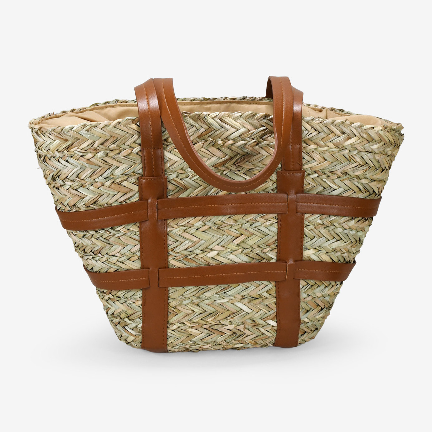 Capazo grande de hombro en rafia natural