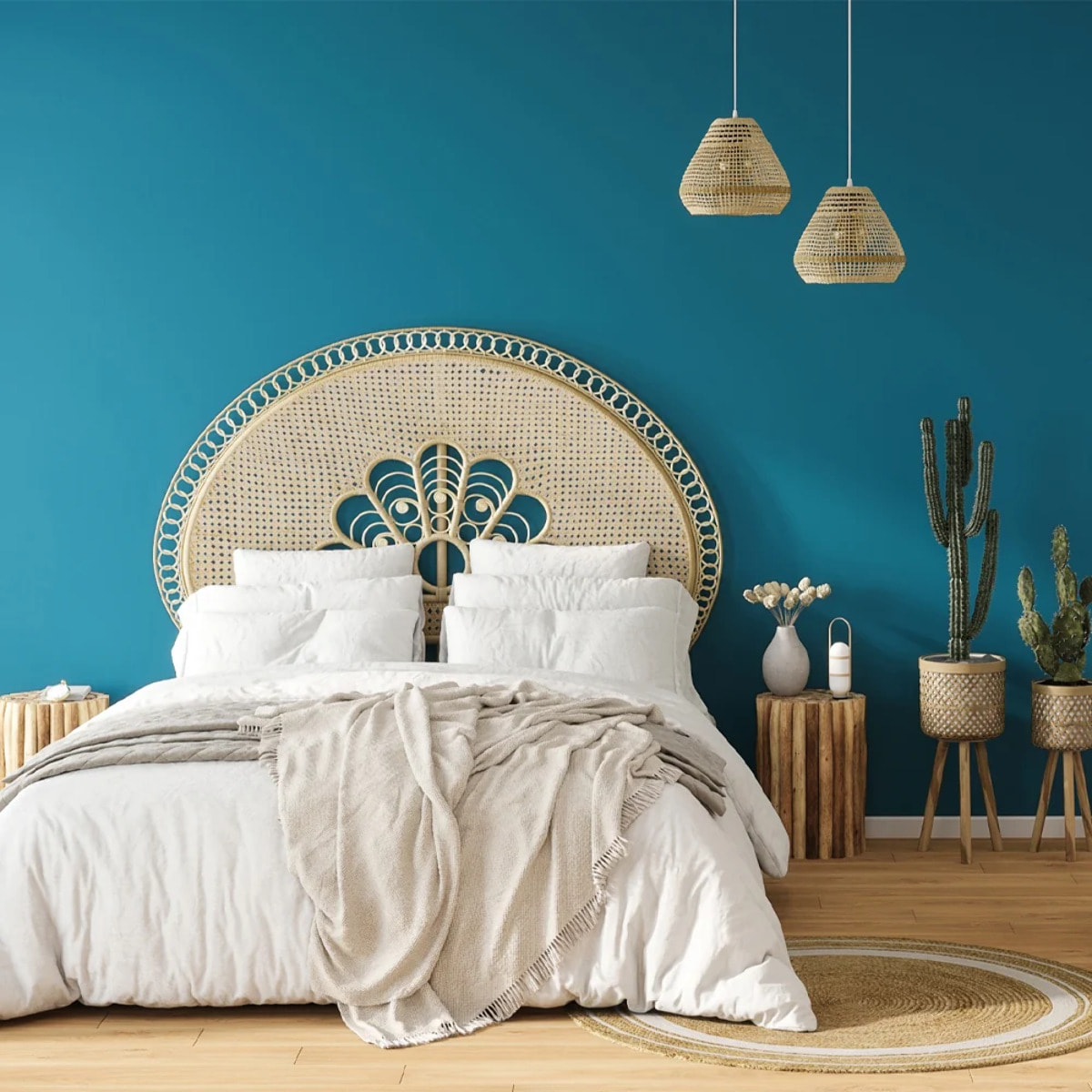 Tête de lit 140 cm en rotin naturel - Gabriella