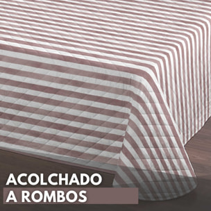 Colcha Bouti Estampada - Reversible - 100% Poliéster - Microfibra - 70 gr/m² - Balanced Line Pink