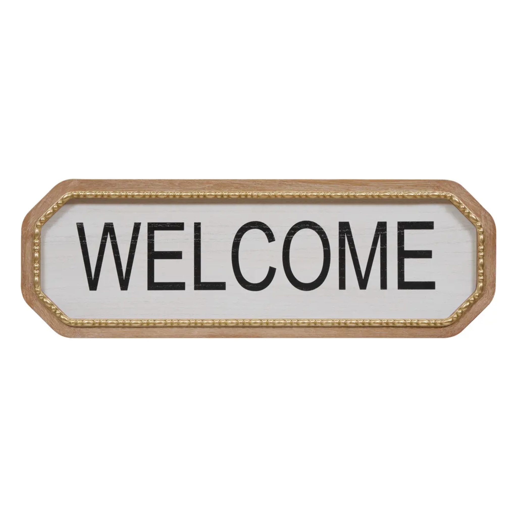 Décoration murale Welcome 26x78cm blanc