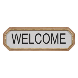 Décoration murale Welcome 26x78cm blanc