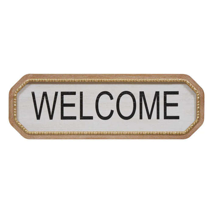 Décoration murale Welcome 26x78cm blanc