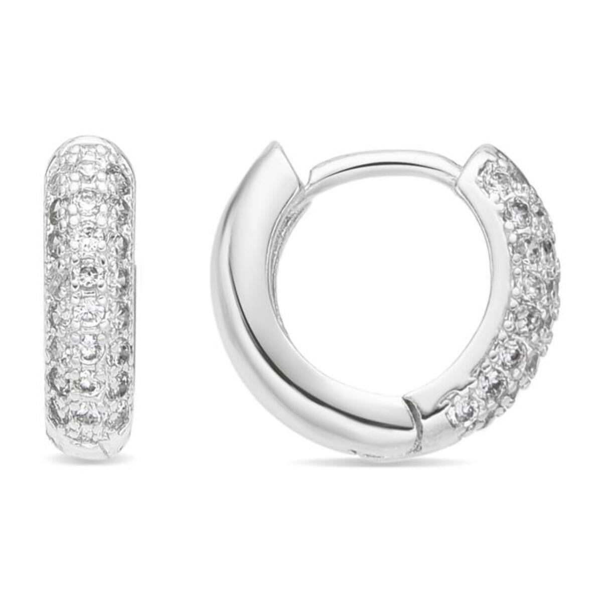 Pendientes acabado plata y Circonita Brillante